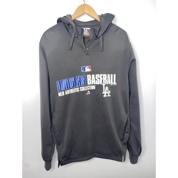 RARE Majestic Dodgers Baseball MLB Authentic Collection DUGOUT HOODIE Men’s - Picture 1 of 3